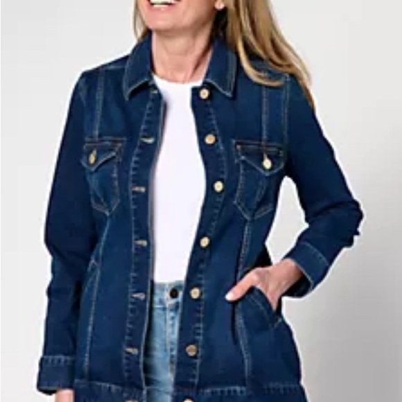 Liverpool Los Angeles High-Lo Shirt Jean Jacket, EUC. No flaws. - Picture 4 of 10